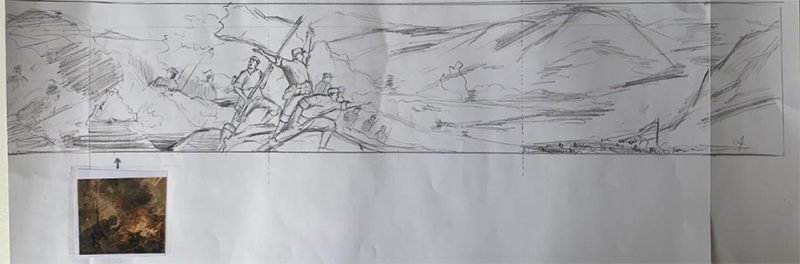 八秩丹青繪崢嶸，青春足跡續烽火——設計學院開展抗戰勝利80周年紅色教育研學實踐